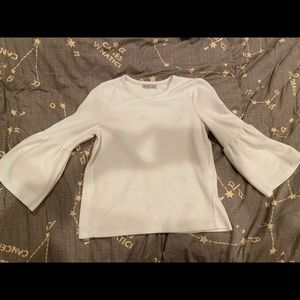 white bell sleeve blouse